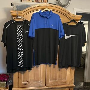Nike Men's Polo Shirt and Dryfit  tees in Blue, Black and White